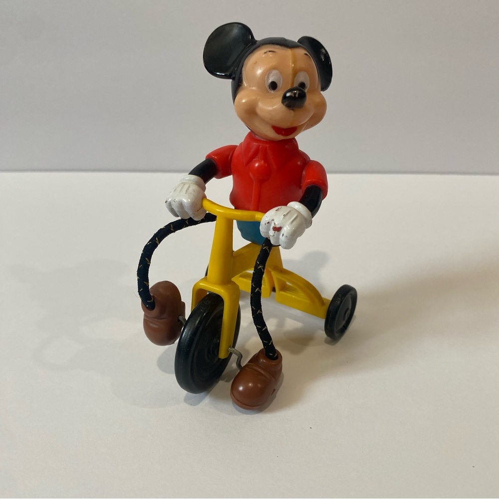 Disney's Vintage Mickey Mouse on Tricycle Gabriel Industries 1977 Action Toy